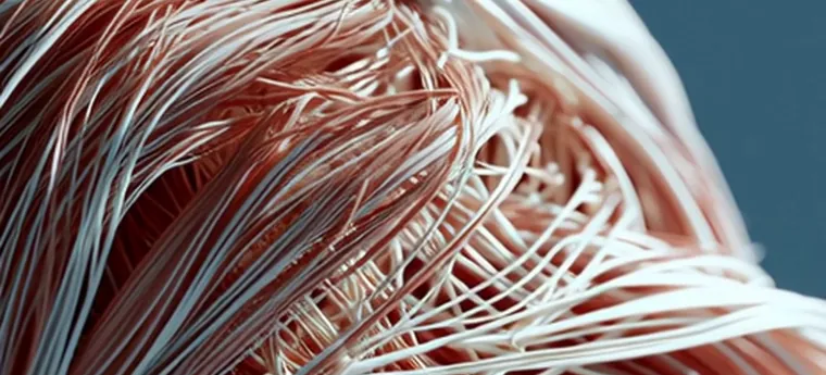 Close-up of muscle fibre and sinew